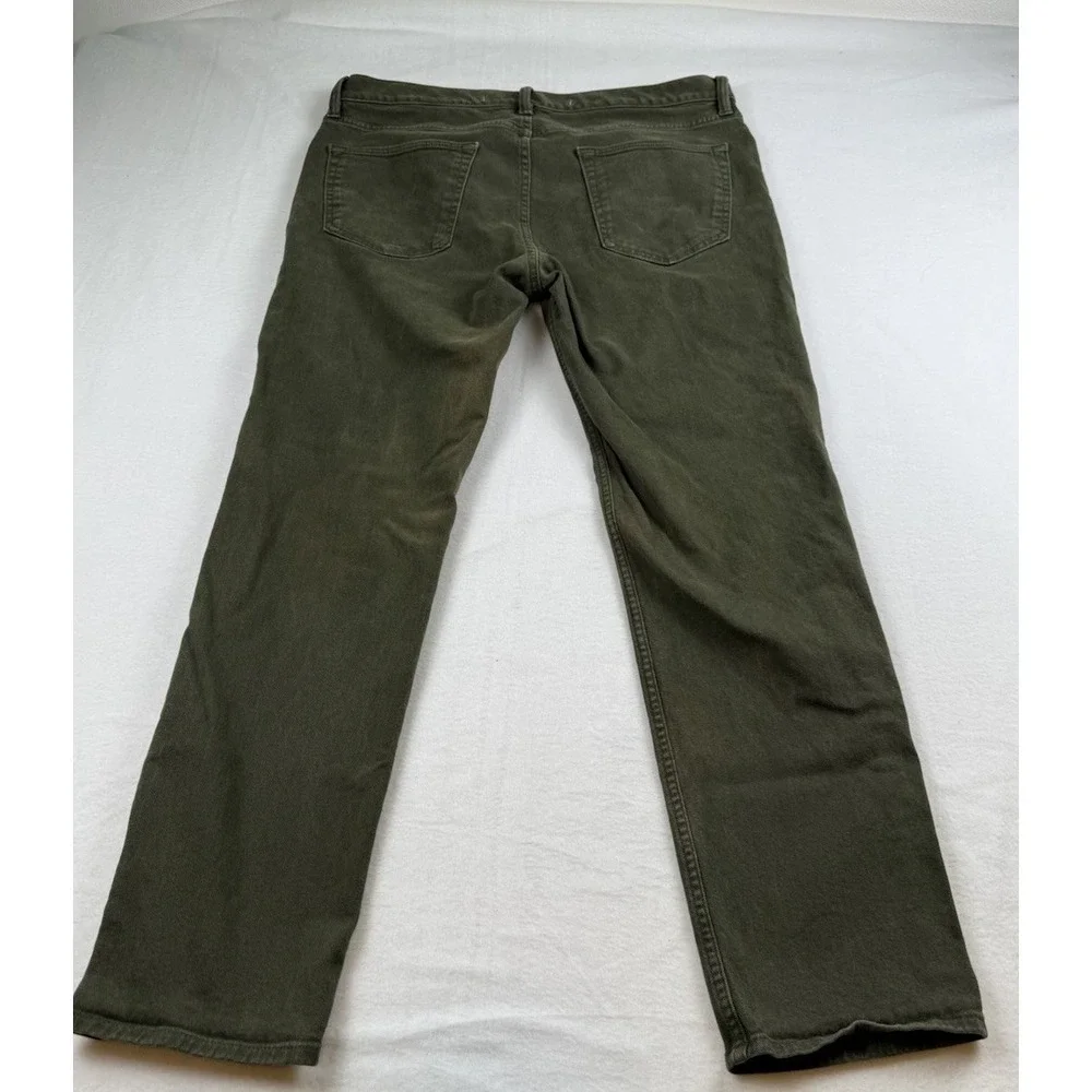Banana Republic Traveler Pants Mens 36x32 (Fits 36x30) Olive Brushed Denim
